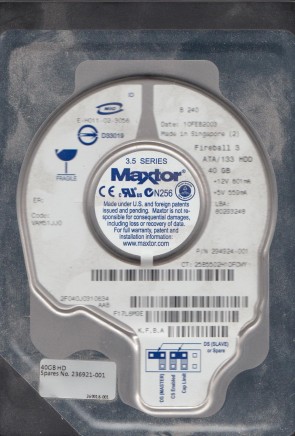 2F040J0 Maxtor 40GB IDE 3.5 Inch Hard Drive