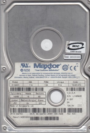 Maxtor31024H110245 MBIDE3.5