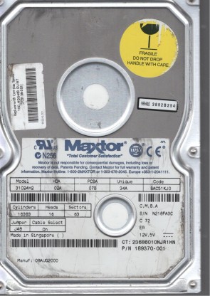 31024H2 Maxtor 10.2GB IDE 3.5 Inch Hard Drive