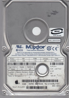 Maxtor34098H440982 MBIDE3.5