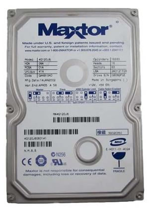 Maxtor4G120J6120 GBIDE3.5