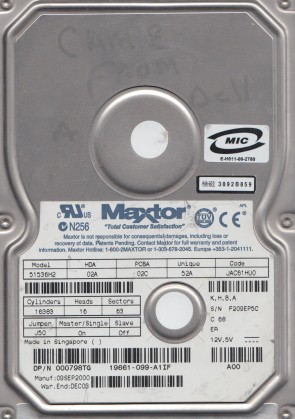 51536H2 Maxtor 15.3GB IDE 3.5 Inch Hard Drive