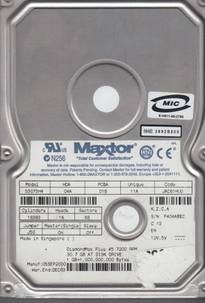 53073H4 Maxtor 30.7GB IDE 3.5 Inch Hard Drive