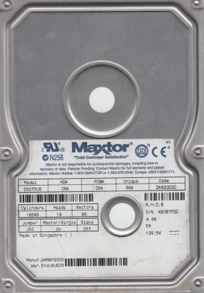 53073U6 Maxtor 30GB IDE 3.5 Inch Hard Drive