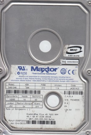 Maxtor54610H646103 MBIDE3.5