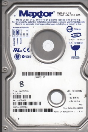 Maxtor5A250J0250 GBIDE3.5