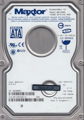 Maxtor6B100M0100 GBSATA3.5