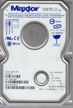 Maxtor6B250R0250 GBIDE3.5