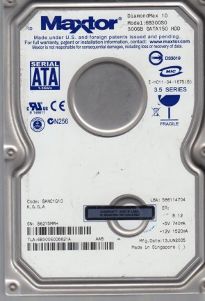 6B300S0 Maxtor 300GB SATA 3.5 Inch Hard Drive