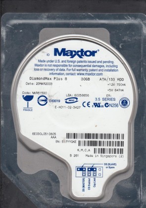 6E030L0 Maxtor 30GB IDE 3.5 Inch Hard Drive