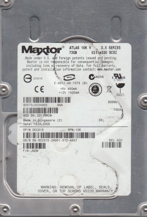 8D073J0 Maxtor 73GB SCSI 3.5 Inch Hard Drive