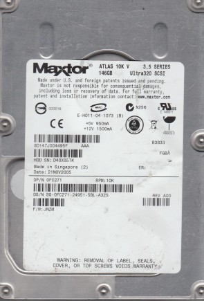 8D147J0 Maxtor 146GB SCSI 3.5 Inch Hard Drive