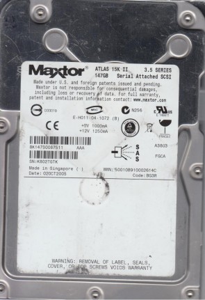 8K147S0 Maxtor 147GB SAS 3.5 Inch Hard Drive