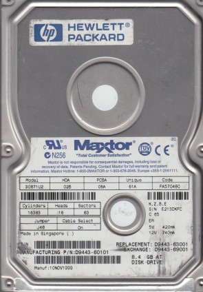 90871U2 Maxtor 8.4GB IDE 3.5 Inch Hard Drive