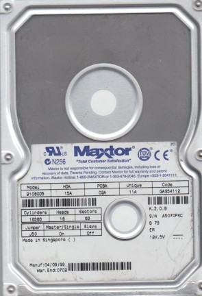 91080D5 Maxtor 10GB IDE 3.5 Inch Hard Drive