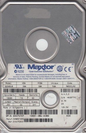 92049U6 Maxtor 20.4GB IDE 3.5 Inch Hard Drive