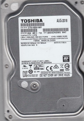 DT01ABA100V Toshiba 1TB SATA 3.5 Inch Hard Drive