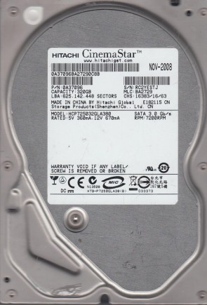 HCP725032GLA380 Hitachi 320GB SATA 3.5 Inch Hard Drive