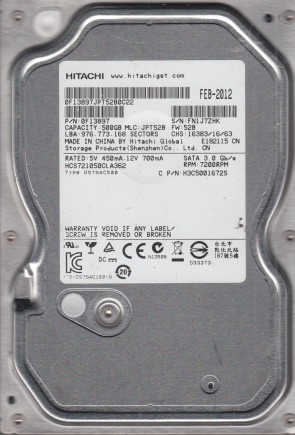HCS721050CLA362 Hitachi 500GB SATA 3.5 Inch Hard Drive