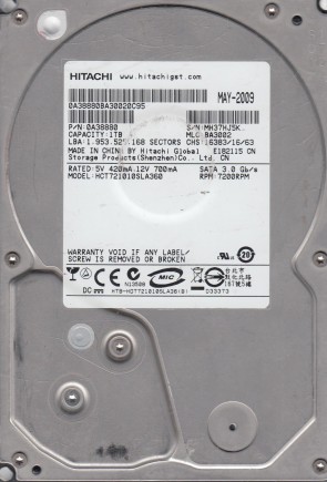 HCT721010SLA360 Hitachi 1TB SATA 3.5 Inch Hard Drive