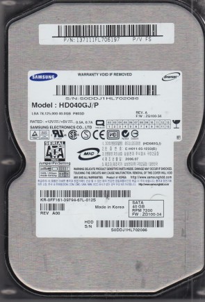 SamsungHD040GJ40 GBSATA3.5