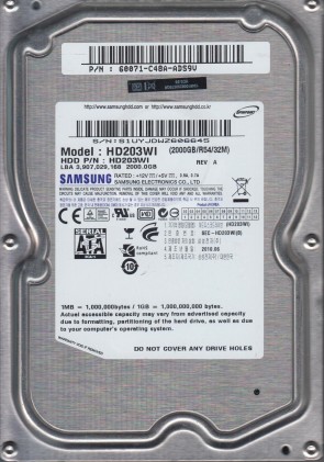 HD203WI Samsung 2TB SATA 3.5 Inch Hard Drive