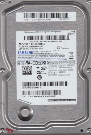 HD250HJ Samsung 250GB SATA 3.5 Inch Hard Drive