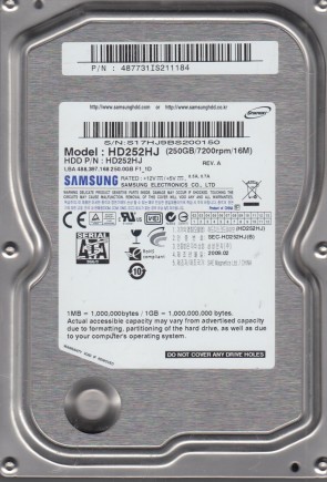 HD252HJ Samsung 250GB SATA 3.5 Inch Hard Drive