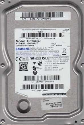 HD254GJ Samsung 250GB SATA 3.5 Inch Hard Drive