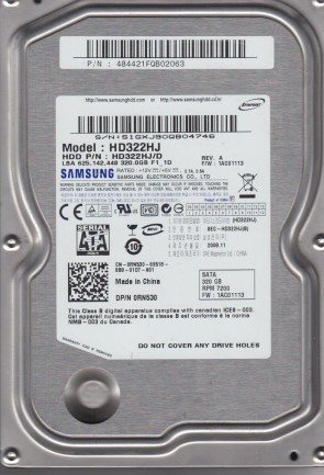 HD322HJ Samsung 320GB SATA 3.5 Inch Hard Drive