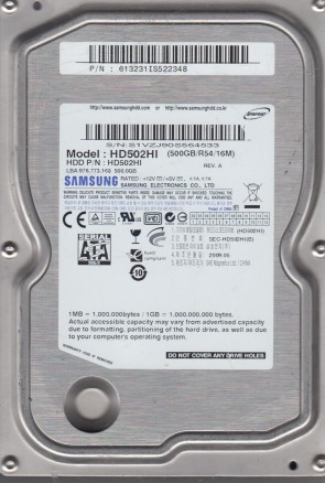 HD502HI Samsung 500GB SATA 3.5 Inch Hard Drive