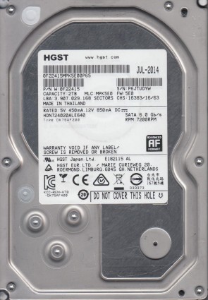 HDN724020ALE640 Hitachi 2TB SATA 3.5 Inch Hard Drive