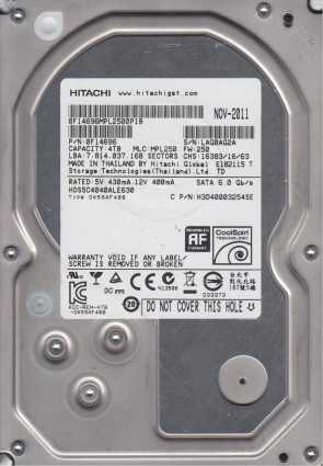 HDS5C4040ALE630 Hitachi 4TB SATA 3.5 Inch Hard Drive