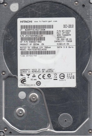 HDS721075CLA332 Hitachi 750GB SATA 3.5 Inch Hard Drive