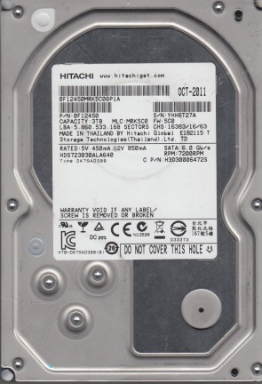 HDS723030ALA640 Hitachi 3TB SATA 3.5 Inch Hard Drive