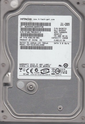 HDT721016SLA380 Hitachi 160GB SATA 3.5 Inch Hard Drive
