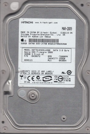 HDT721032SLA380 Hitachi 320GB SATA 3.5 Inch Hard Drive