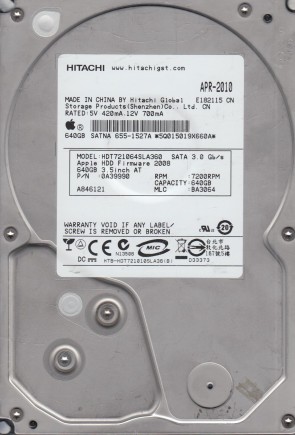 HDT721064SLA360 Hitachi 640GB SATA 3.5 Inch Hard Drive