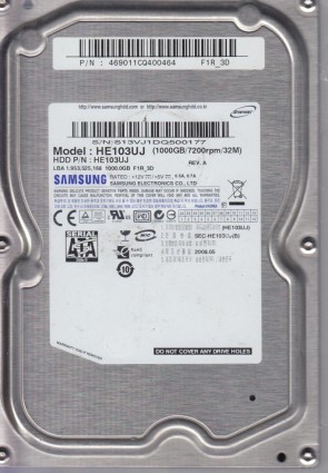 HE103UJ Samsung 1TB SATA 3.5 Inch Hard Drive