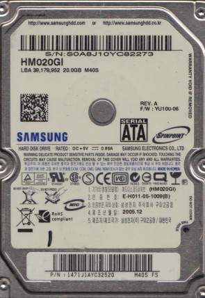 HM020GI Samsung 20GB SATA 2.5 Inch Hard Drive
