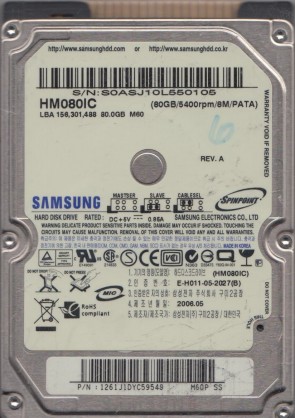 SamsungHM080IC80 GBIDE2.5
