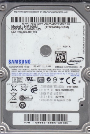 HM100UI Samsung 1TB SATA 2.5 Inch Hard Drive