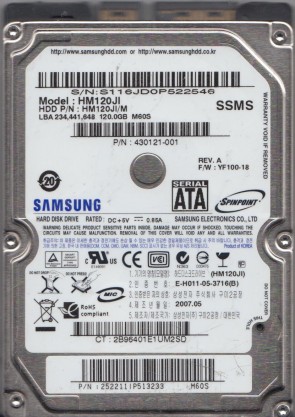HM120JI Samsung 120GB SATA 2.5 Inch Hard Drive