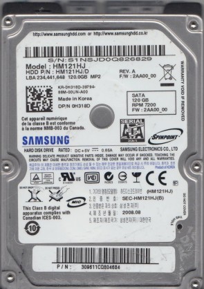 SamsungHM121HJ120 GBSATA2.5
