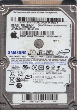 HM160JC Samsung 160GB IDE 2.5 Inch Hard Drive
