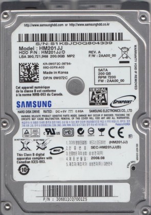 SamsungHM201JJ200 GBSATA2.5