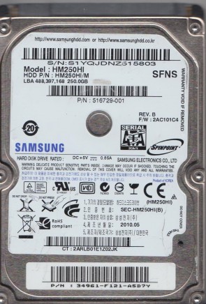 HM250HI Samsung 250GB SATA 2.5 Inch Hard Drive
