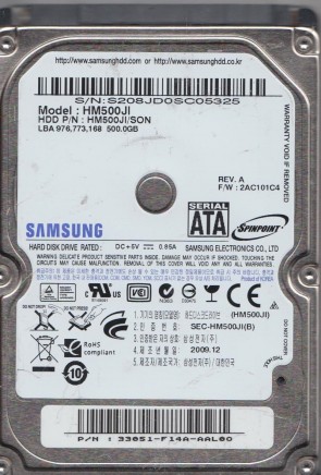 HM500JI Samsung 500GB SATA 2.5 Inch Hard Drive