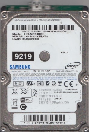 HN-M320XBB Samsung 320GB USB 2.5 Inch Hard Drive