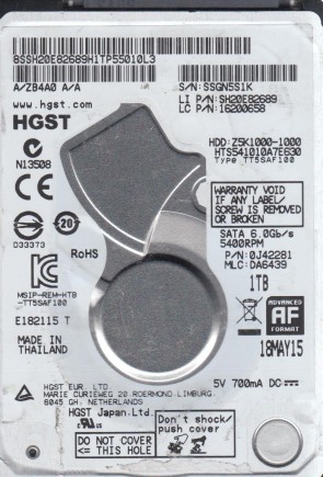HTS541010A7E630 Hitachi 1TB SATA 2.5 Inch Hard Drive